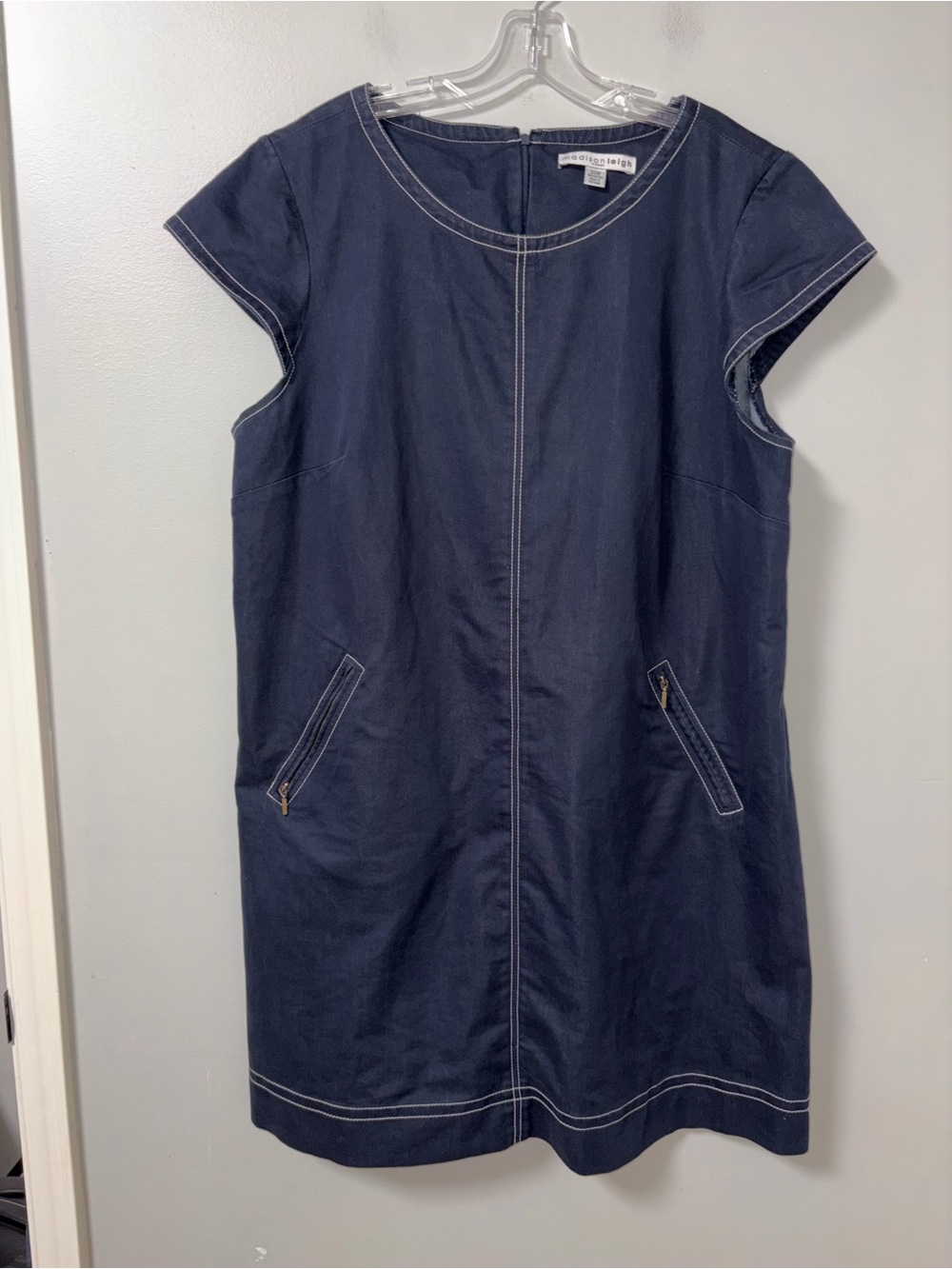 Madison Leigh Denim Vibes Cap Sleeve Round Neck Midi Dress 20W